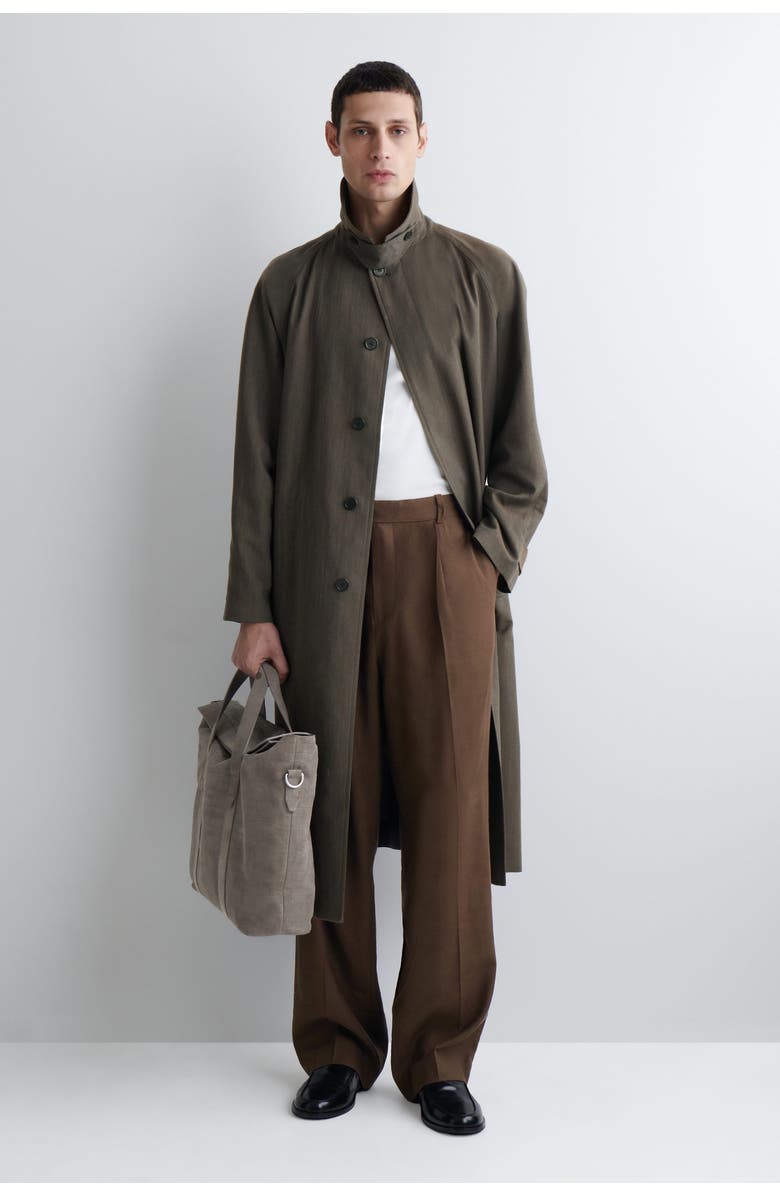 COS Brunswick Messenger Bag - Croc-effect Suede, Alternate, color, Elephant Gray