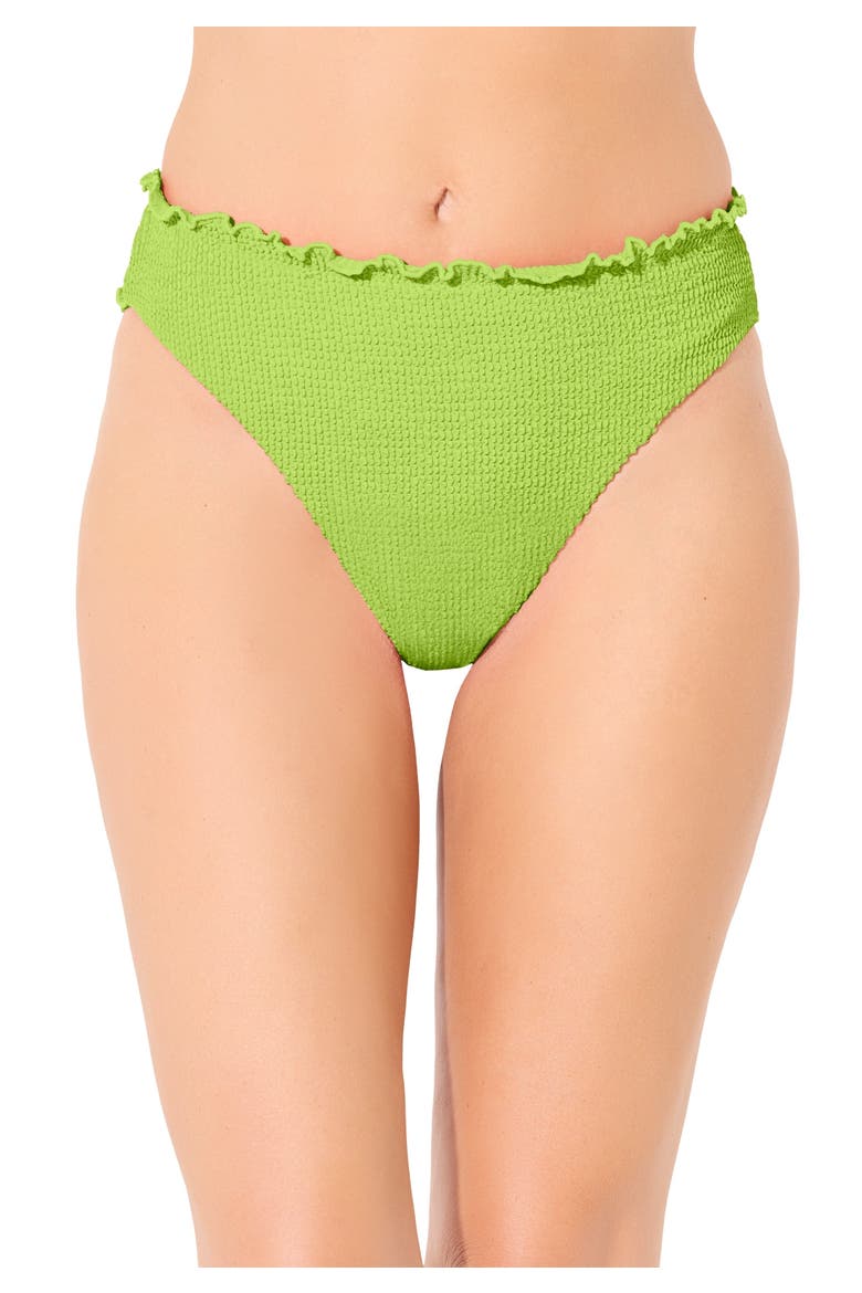 Crinkle Lettuce Trim Swim Brief, Main, color, Lime