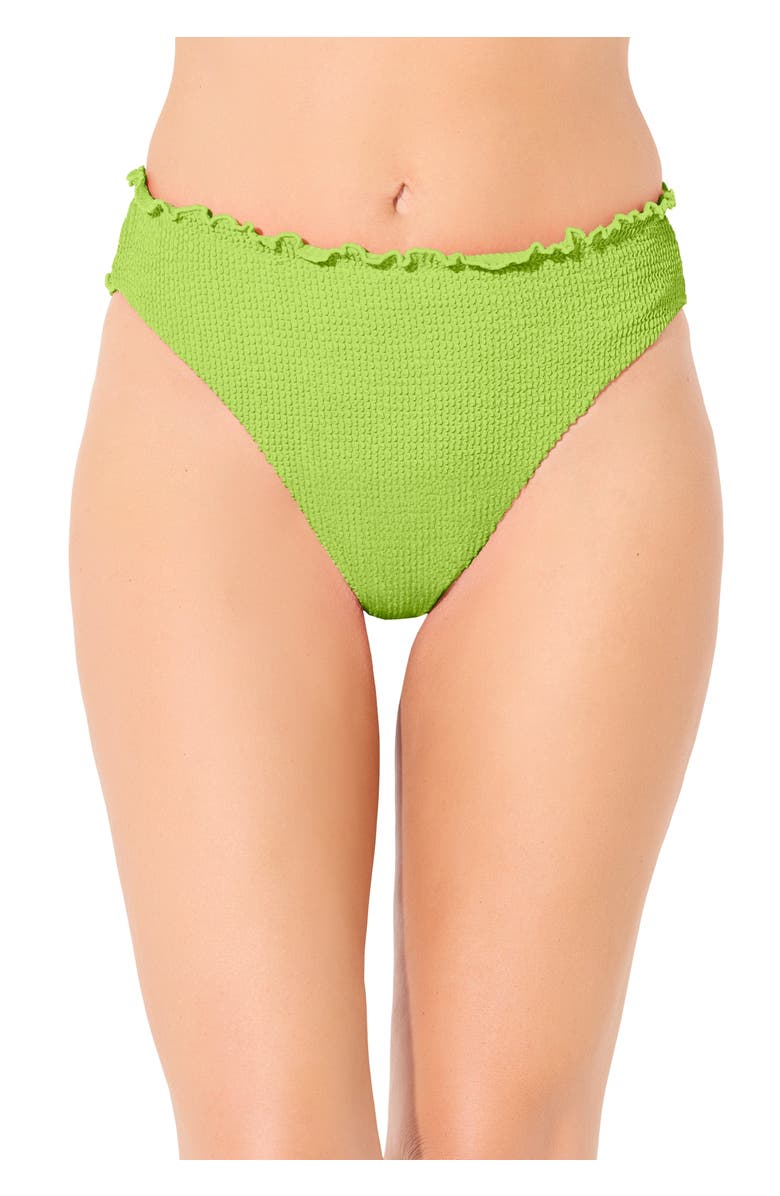 Swimsuits for All Crinkle Lettuce Trim Swim Brief, Main, color, Lime