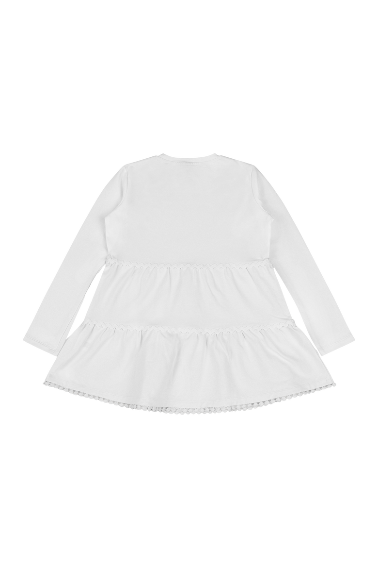 Girls Ruffle Hem Tiered Tunic and Legging Set, Alternate, color, White/Black/Hello