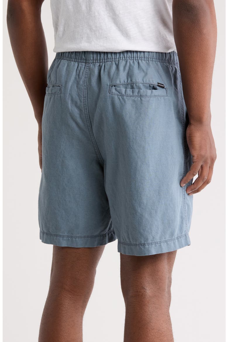 Cubano Linen & Cotton Pull-On Shorts, Alternate, color, GRAVITY