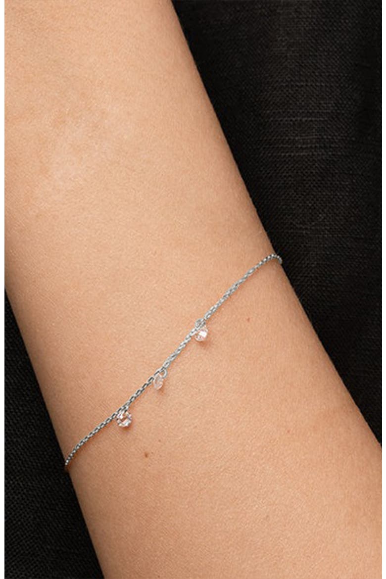 Sterling Silver 18k Gold Plated Emmeline Necklace & Bracelet Set Dainty, Alternate, color, Silver