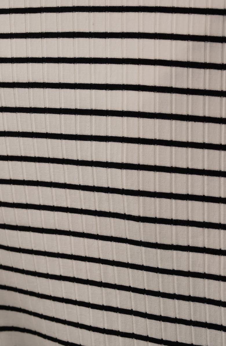 CYRUS Stripe Rib Button-Up Knit Top, Alternate, color, Bone/ Black