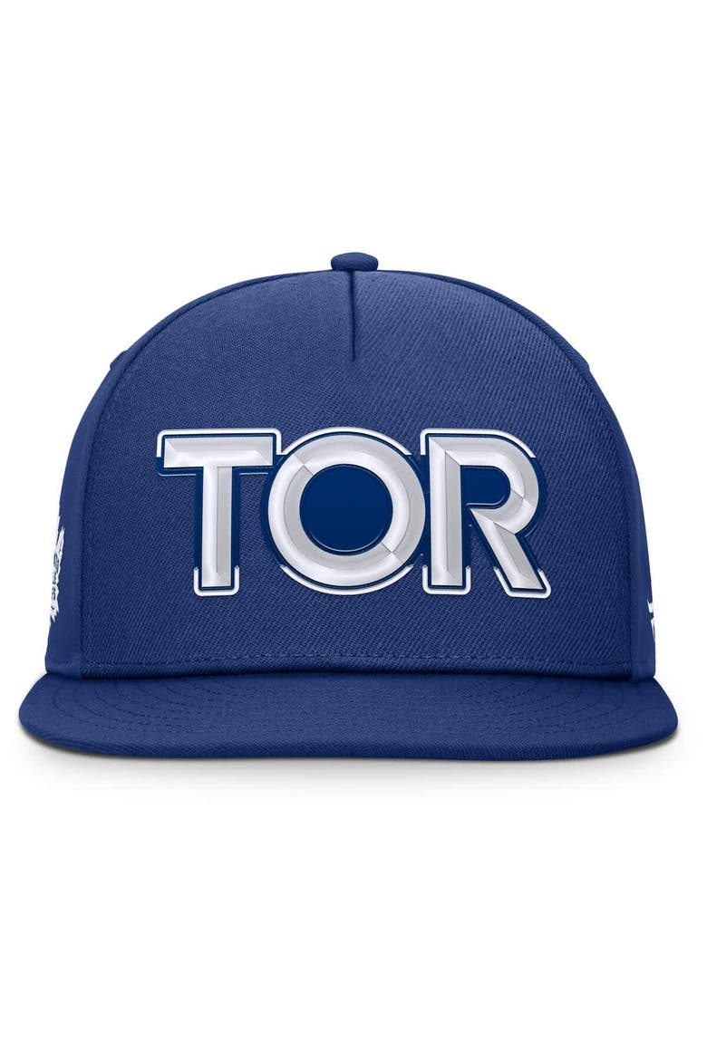 Men's Fanatics Blue Toronto Maple Leafs Authentic Pro Rink Team Code Snapback Hat, Alternate, color, Blue