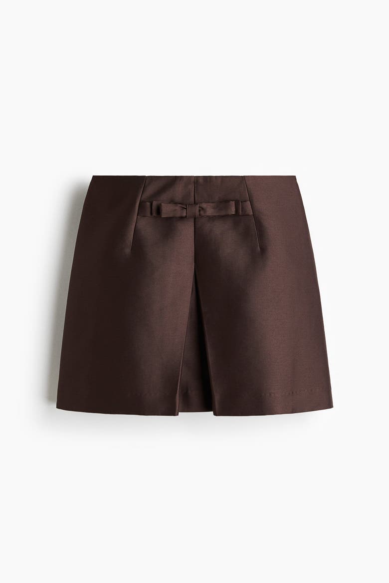 Bow-front Mini Skirt, Alternate, color, Dark brown