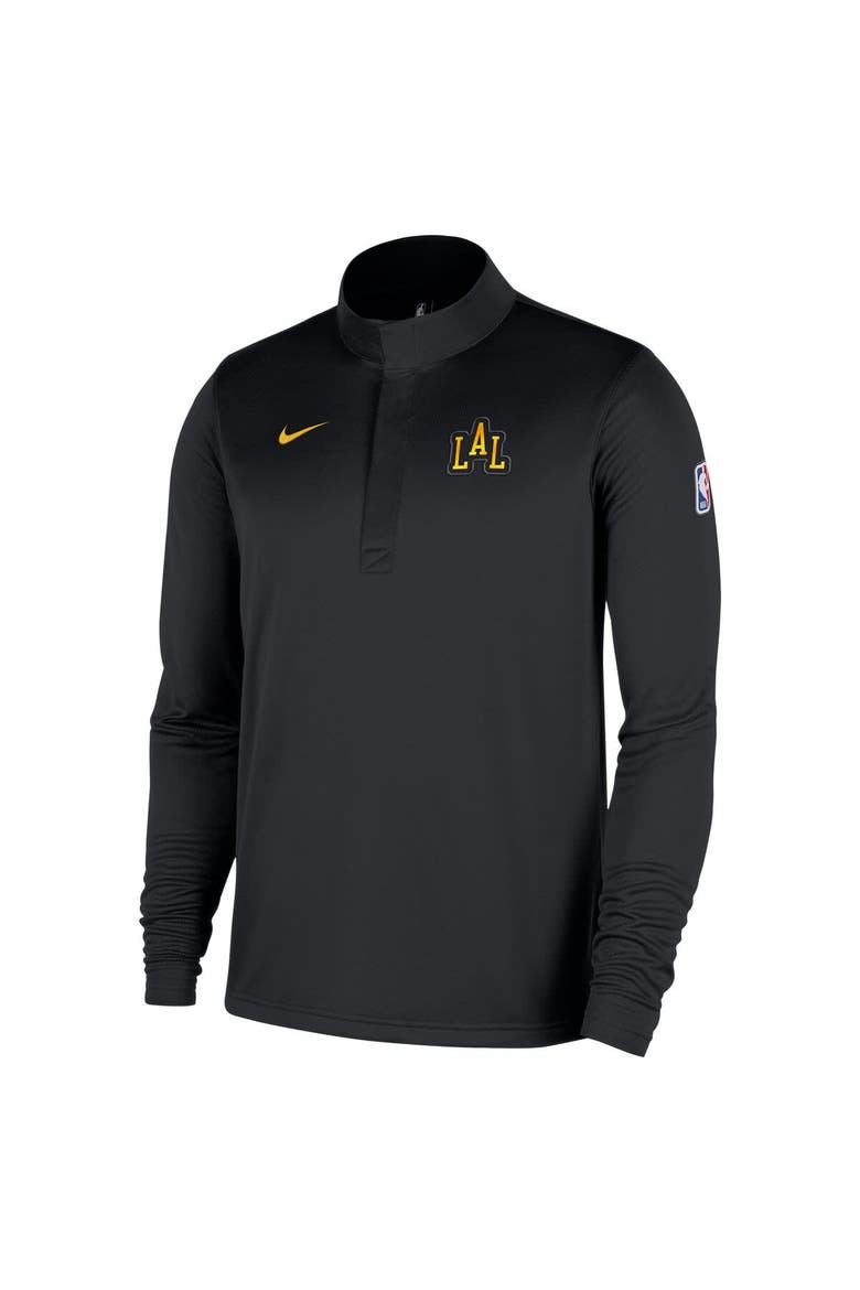 Men's Nike  Black Los Angeles Lakers 2025/26 City Edition Remix Authentic Coaches Dri-FIT Half-Zip Pullover, Alternate, color, Black