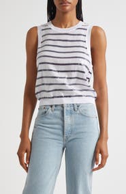 Milly Stripe Sequin Shell