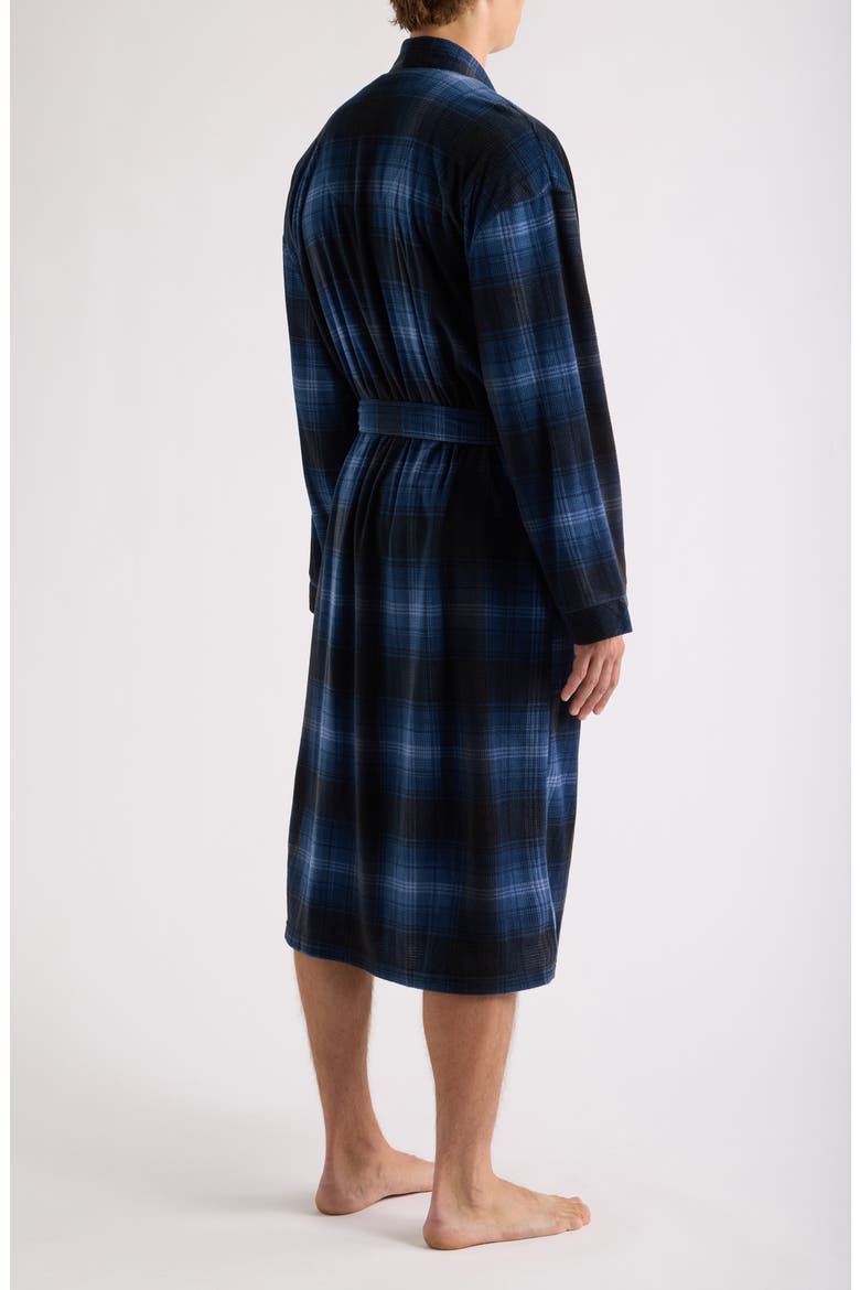 Textured Microfleece Kimono Robe, Alternate, color, BLUE