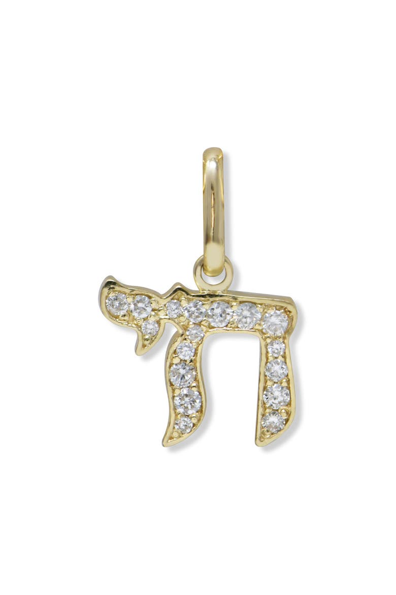 Chai Pavé Diamond Charm, Main, color, 14K YELLOW GOLD/ DIAMOND