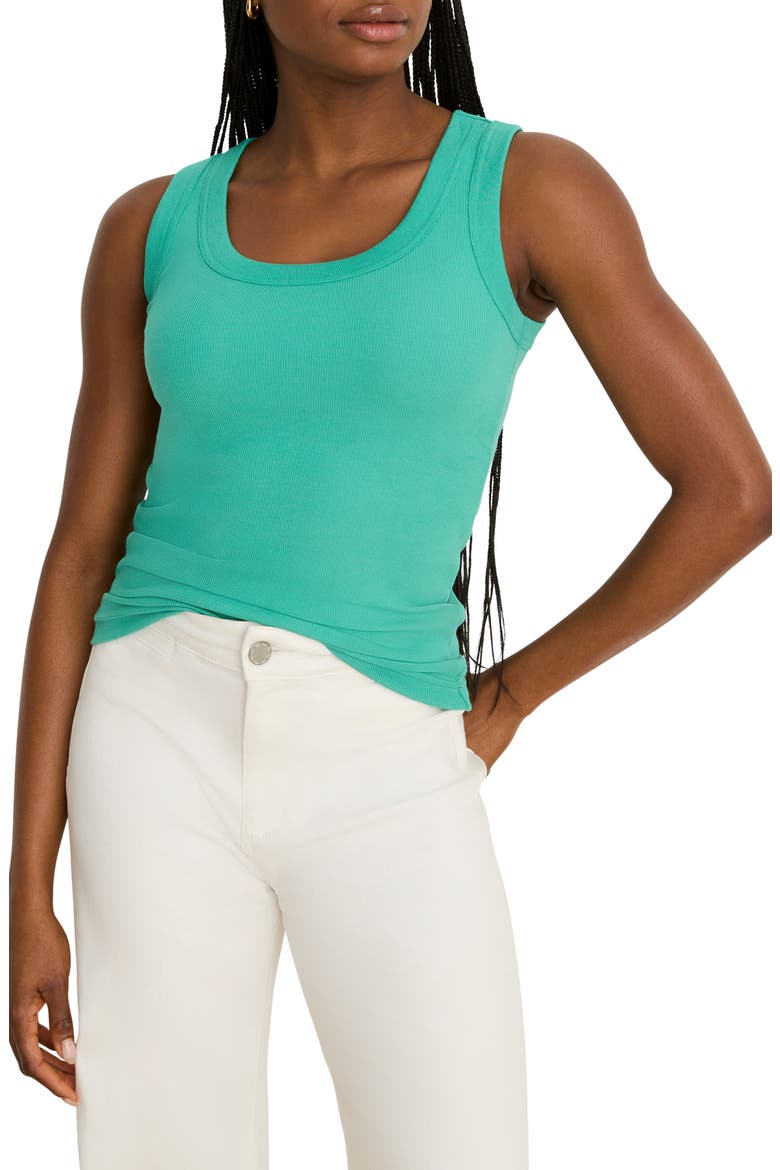 Perfect Knit Rib Scoop Neck Tank, Main, color, EMERALD