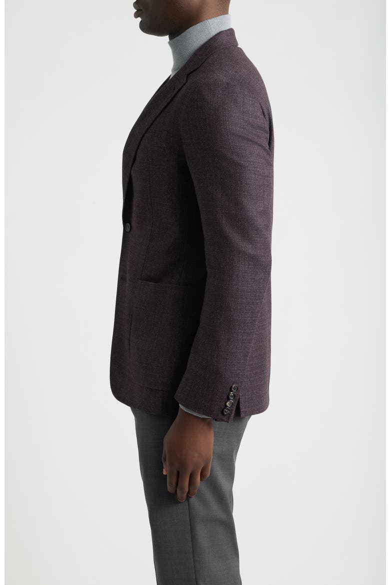 Kei Trim Fit Solid Wool Sport Coat, Alternate, color, DARK RED