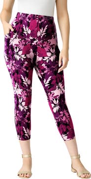 Roaman's Side-Pocket Essential Capri Legging