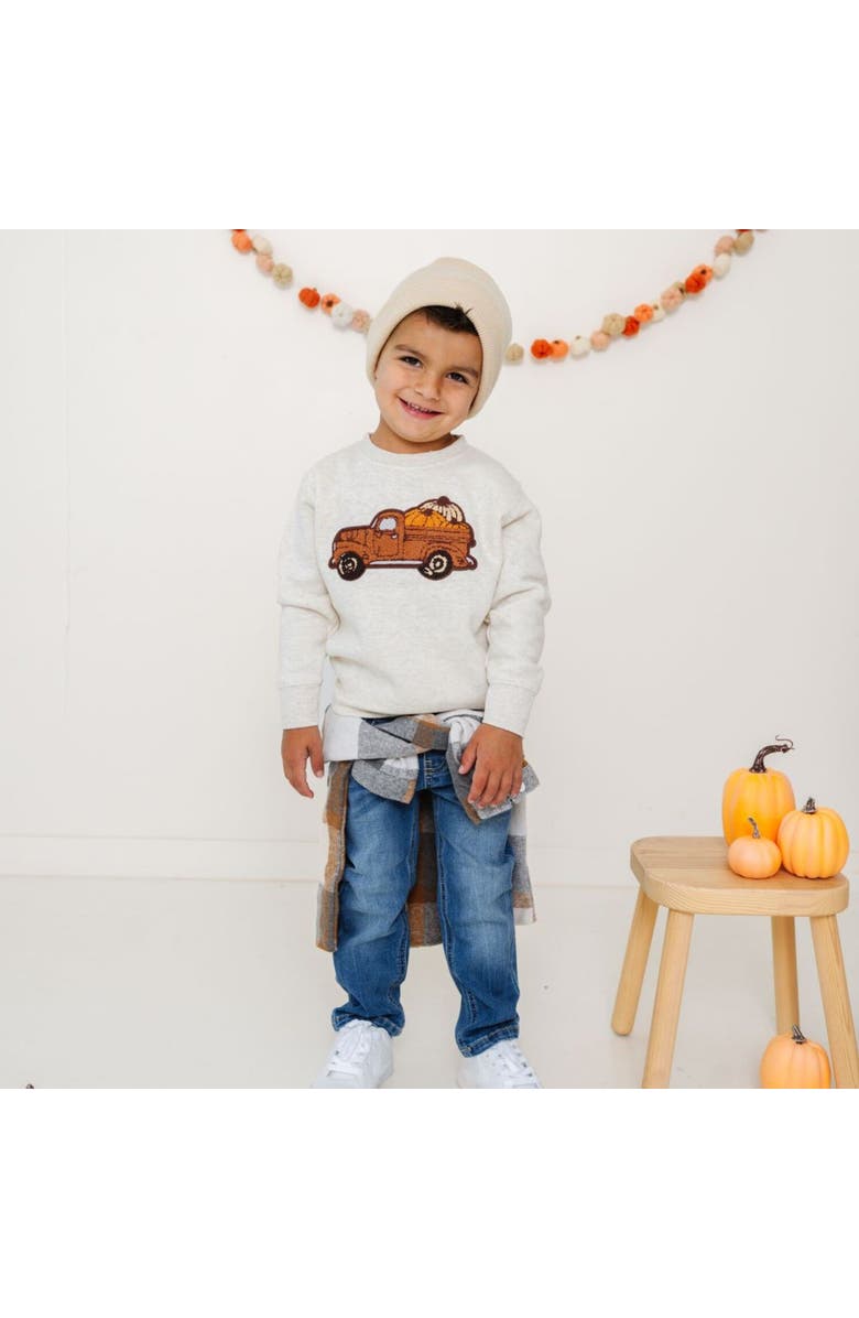 Sweet Wink Fall Truck Patch Sweatshirt, Alternate, color, Natural