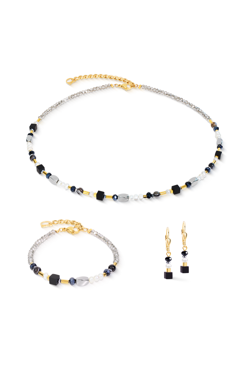 Necklace Mosaic, Alternate, color, Night Gold
