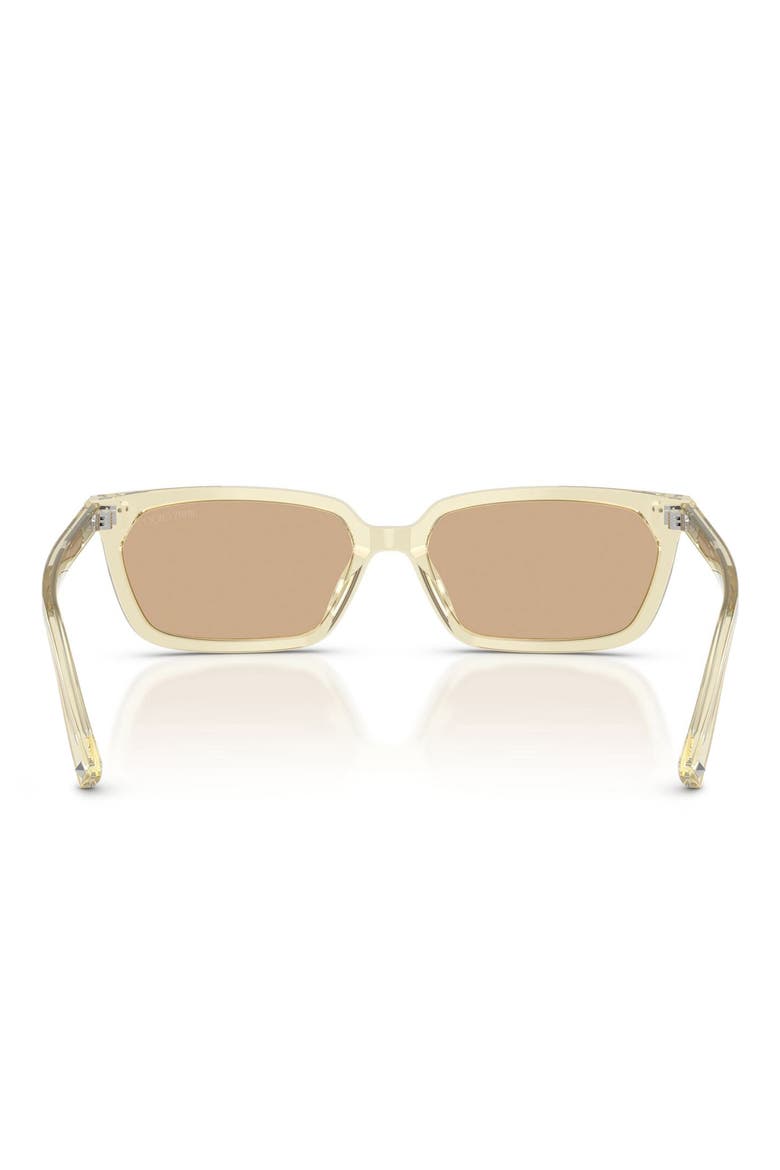 55mm Rectangular Sunglasses, Alternate, color, TRANSPARENT YELLOW / YELLOW