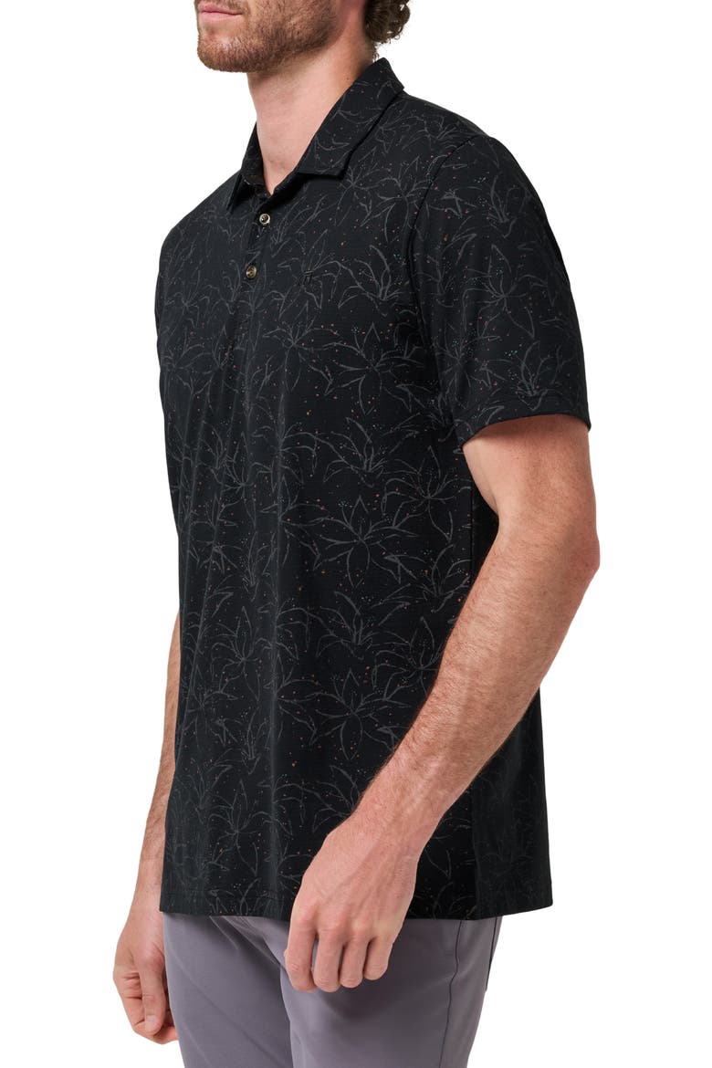 Laguna Floral Performance Polo, Alternate, color, BLACK