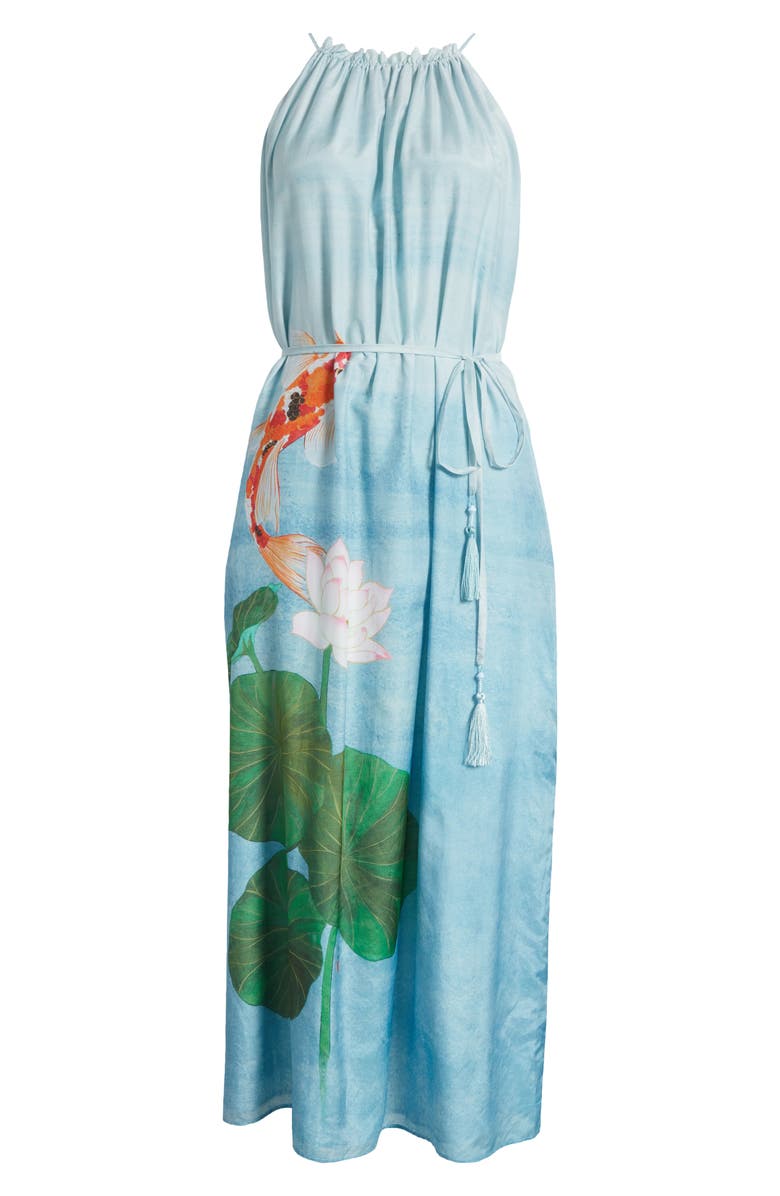 Tommy Bahama Kayo Koi Sleeveless Halter Neck Maxi Dress, Alternate, color, 