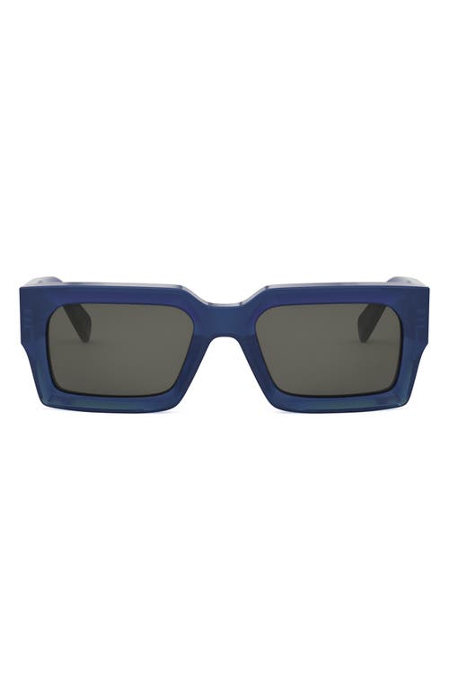 Celine Bold 3 Dots 54mm Rectangular Sunglasses In Blue