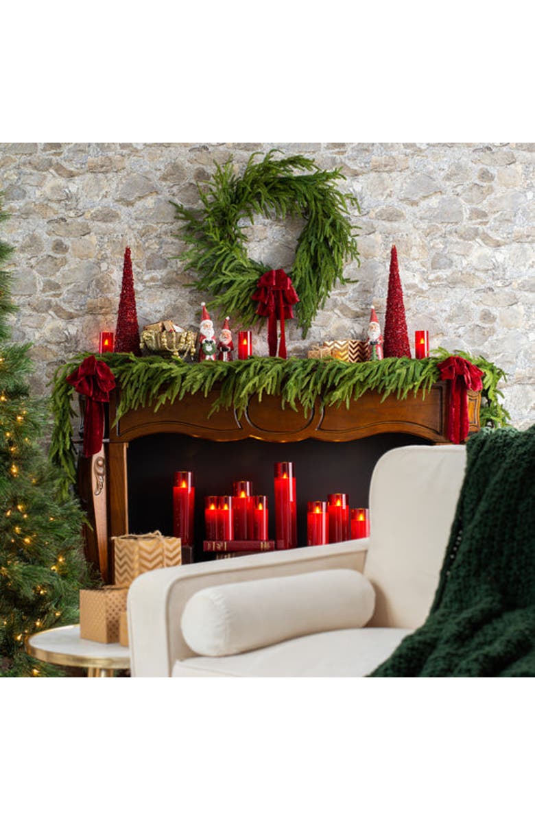 Darby Creek Trading Real Touch Norfolk Pine Christmas Holiday Front Door Garland Table Runner, Alternate, color, Green 5Ft