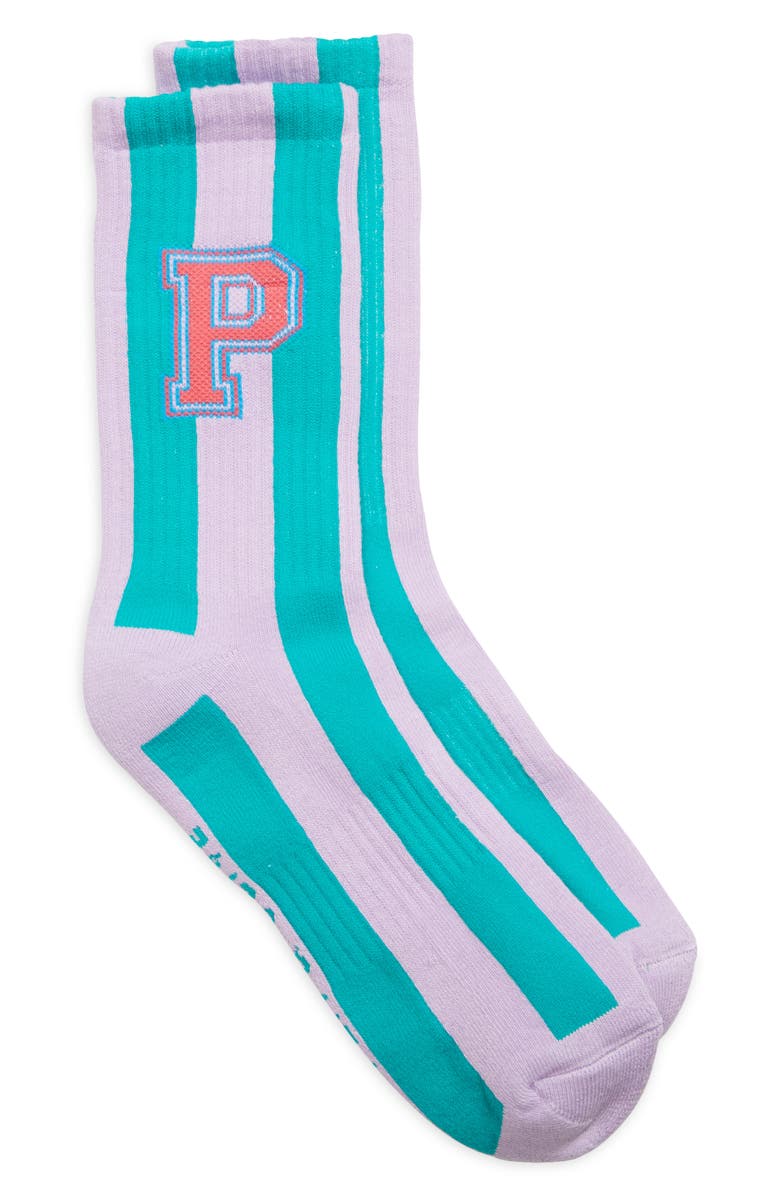 PEA N OLIVE P Varsity Crew Socks, Main, color, 