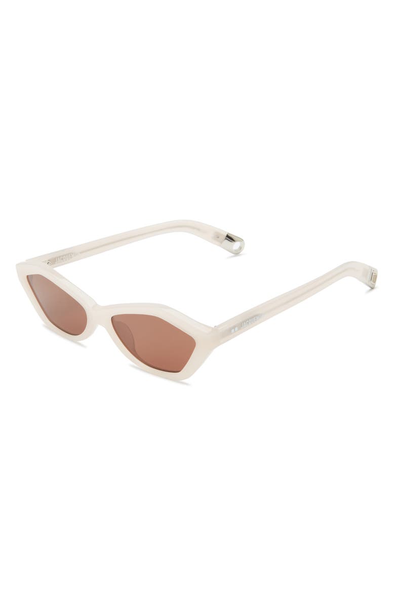 Jacquemus Les Lunettes Bambino Cat Eye Sunglasses, Alternate, color, Pearl/ Silver/ Chocolate