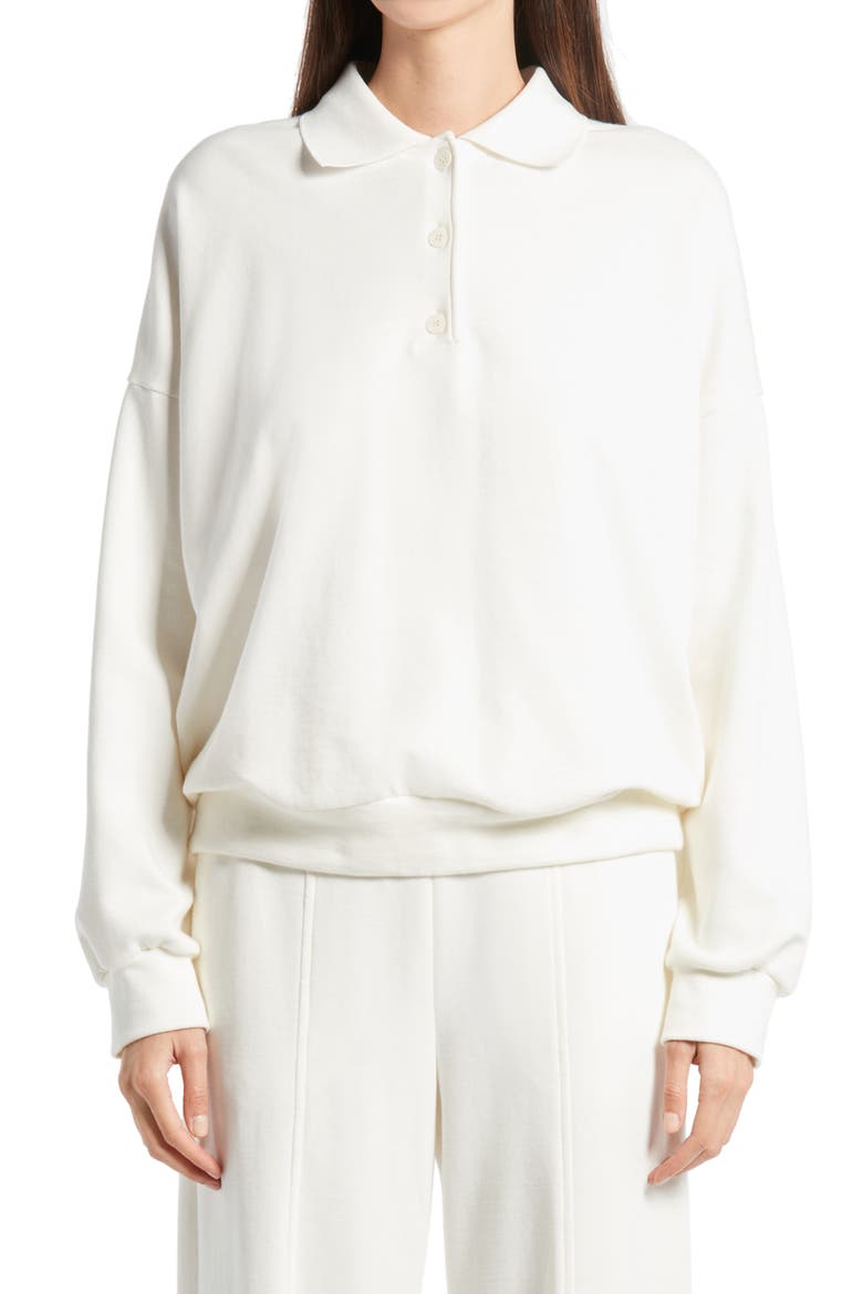Corzas Cotton Jersey Polo Top, Main, color, SEASHELL