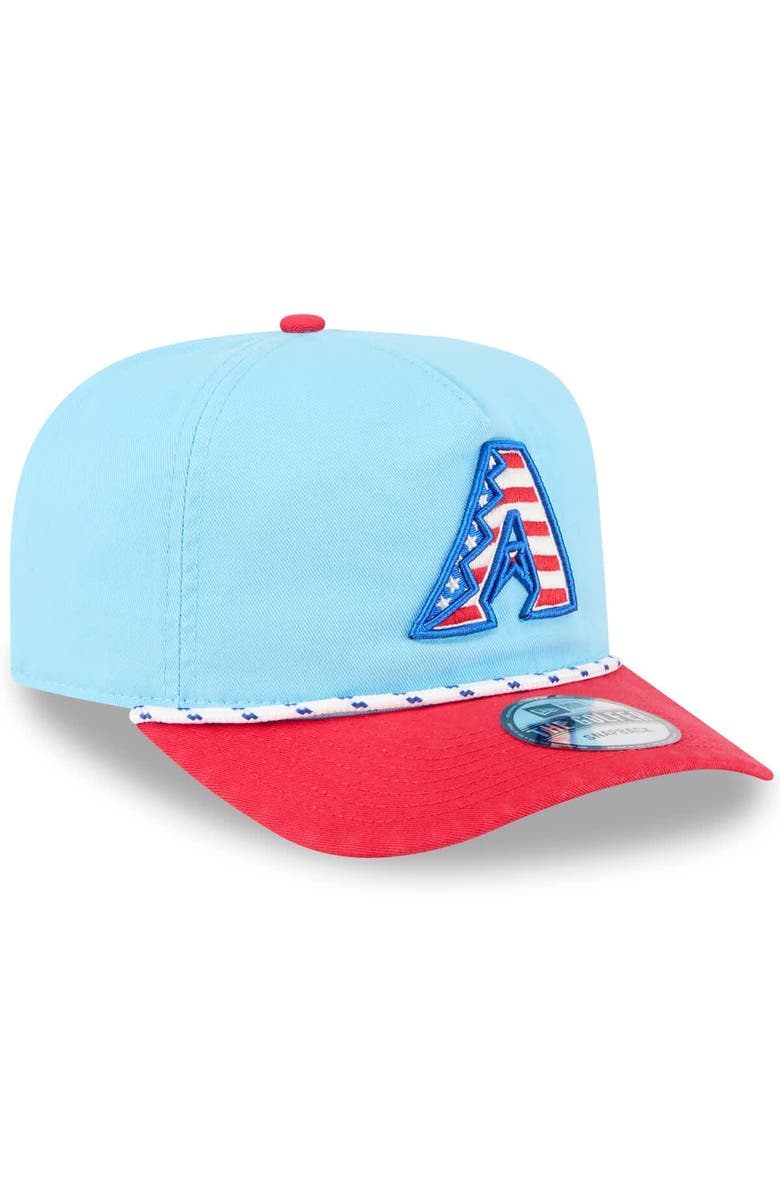 New Era Men's New Era Light Blue/Red Arizona Diamondbacks 2025 Fourth of July Golfer Snapback Hat, Alternate, color, 