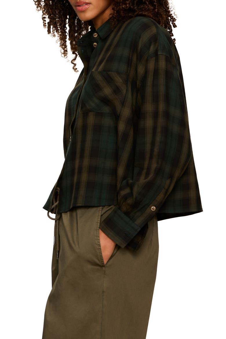 The Autumn Edit Flannel Shirt, Alternate, color, FOREST GREEN PLAID