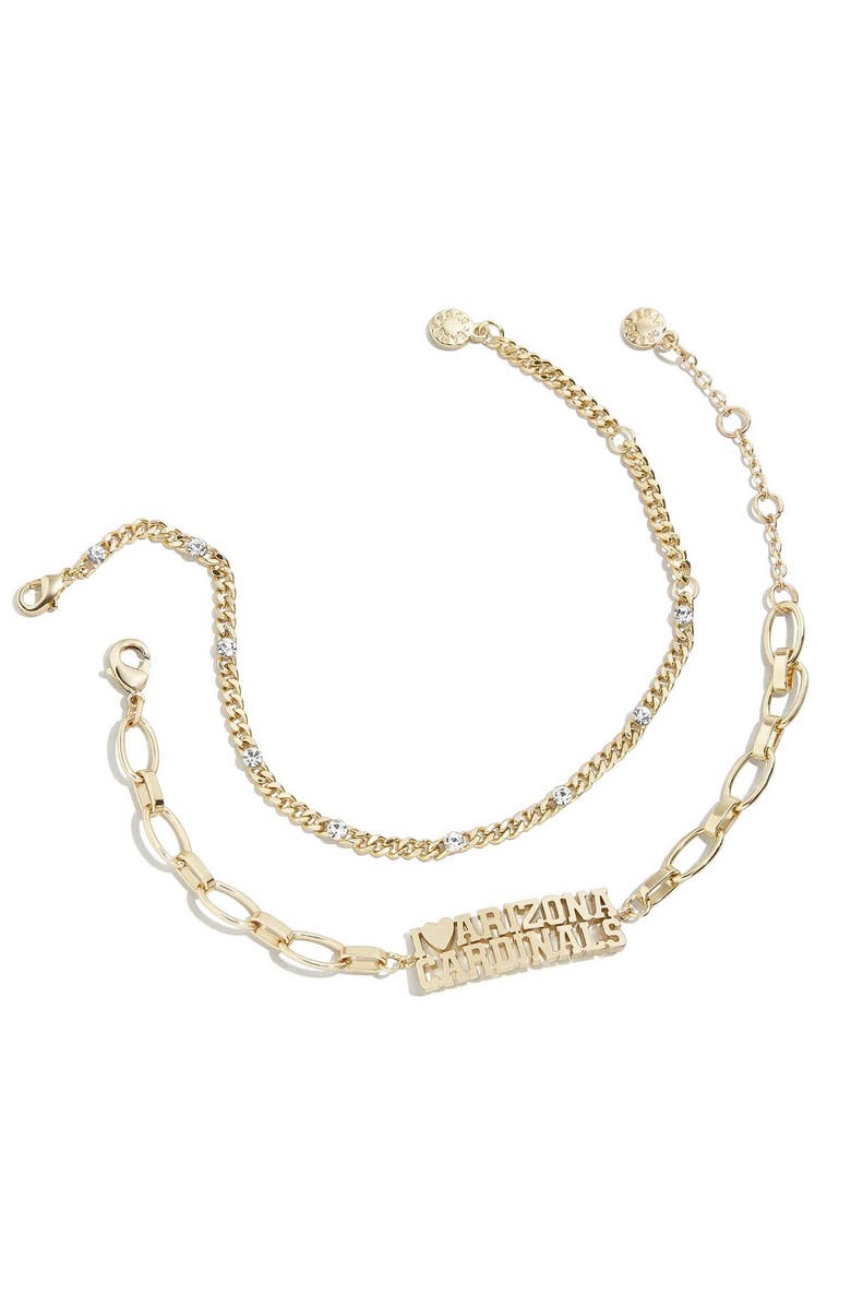 WEAR by Erin Andrews x Baublebar Gold Arizona Cardinals Linear Bracelet Set, Main, color, Gold