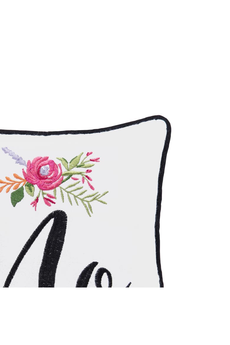 Yes/No Embroidered Small Petite Accent Throw Pillow, Alternate, color, Pink