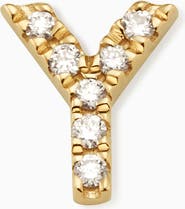 Oradina 14K Gold Luxe Letter Diamond Initial Single Stud