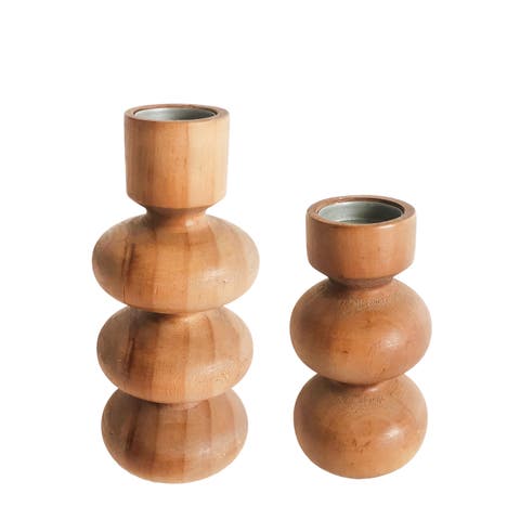 Knob Candle Holder Set of 2