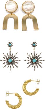 Adornia Set of 3 Earrings