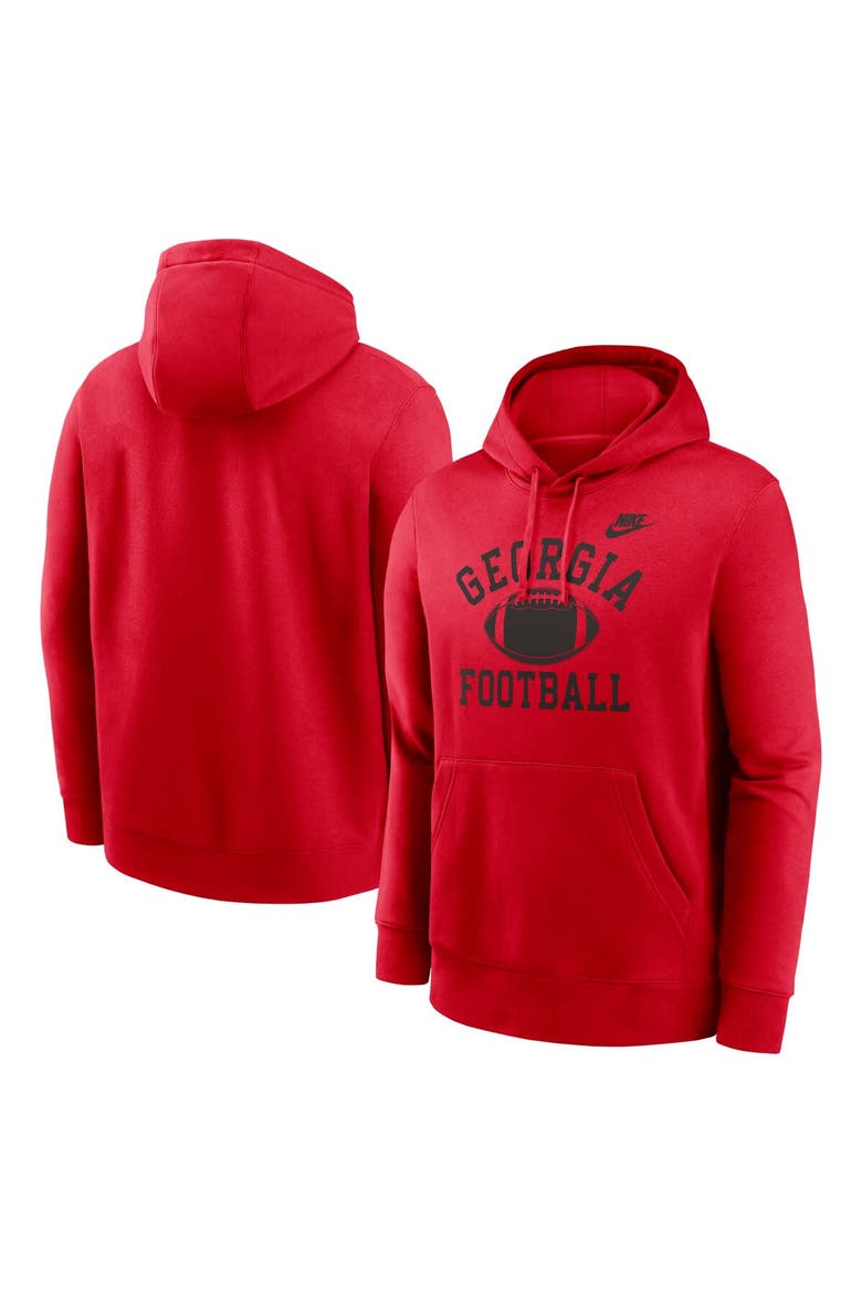 Men's Nike Red Georgia Bulldogs Legacy Football Icon Club Fleece Pullover Hoodie, Main, color, Red