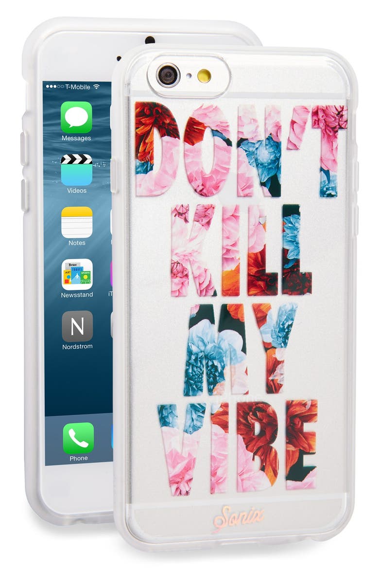 'Don't Kill My Vibe' iPhone 6 & 6s Case, Main, color, CLEAR/ PINK