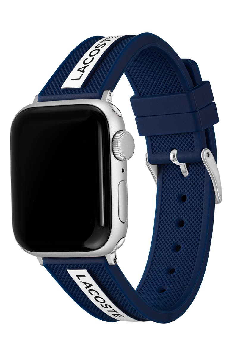 Lacoste Striping Silicone 20mm Apple Watch<sup>®</sup> Watchband, Alternate, color, 