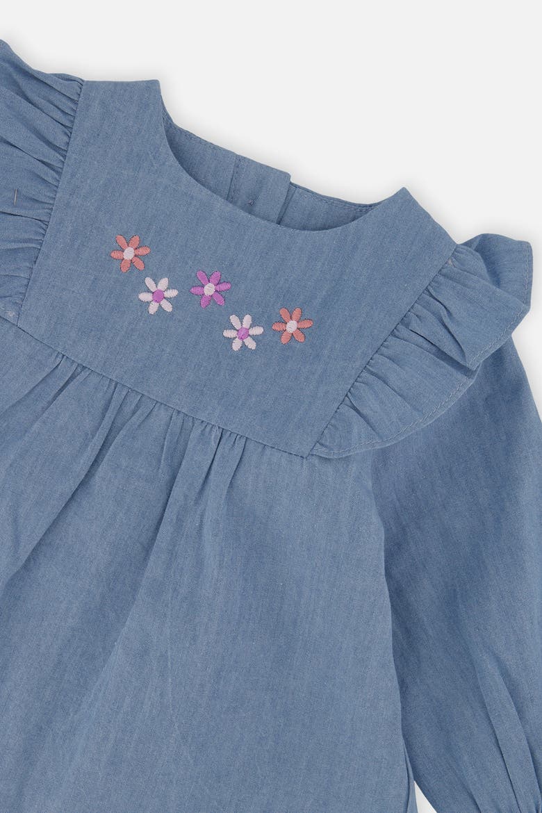 Chambray Breathable Long Sleeve Dress, Alternate, color, Light Blue Denim