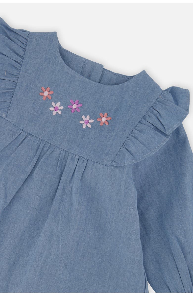 Deux par Deux Chambray Breathable Long Sleeve Dress, Alternate, color, Light Blue Denim