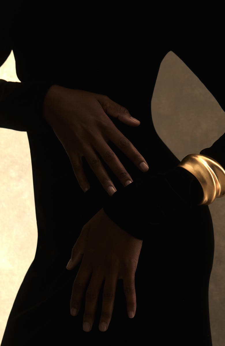 Reiss Sara Sculptural Cuff Bracelet, Alternate, color, Gold Tone