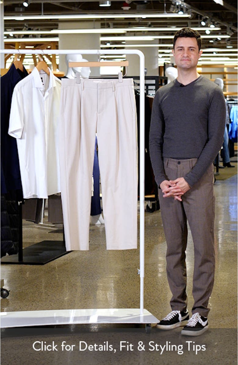 Pleated Straight Leg Stretch Cotton Pants, sales video thumbnail