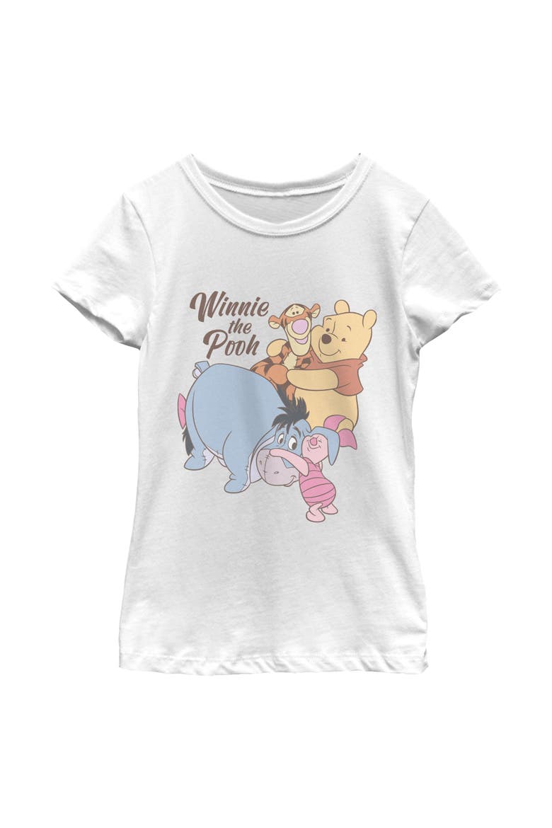 Girl's Winnie the Pooh Friends and Hugs  Graphic T-Shirt, Main, color, White