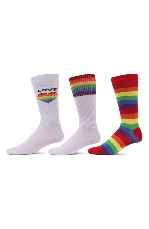 Pride Assorted 3-Pack Crew Socks