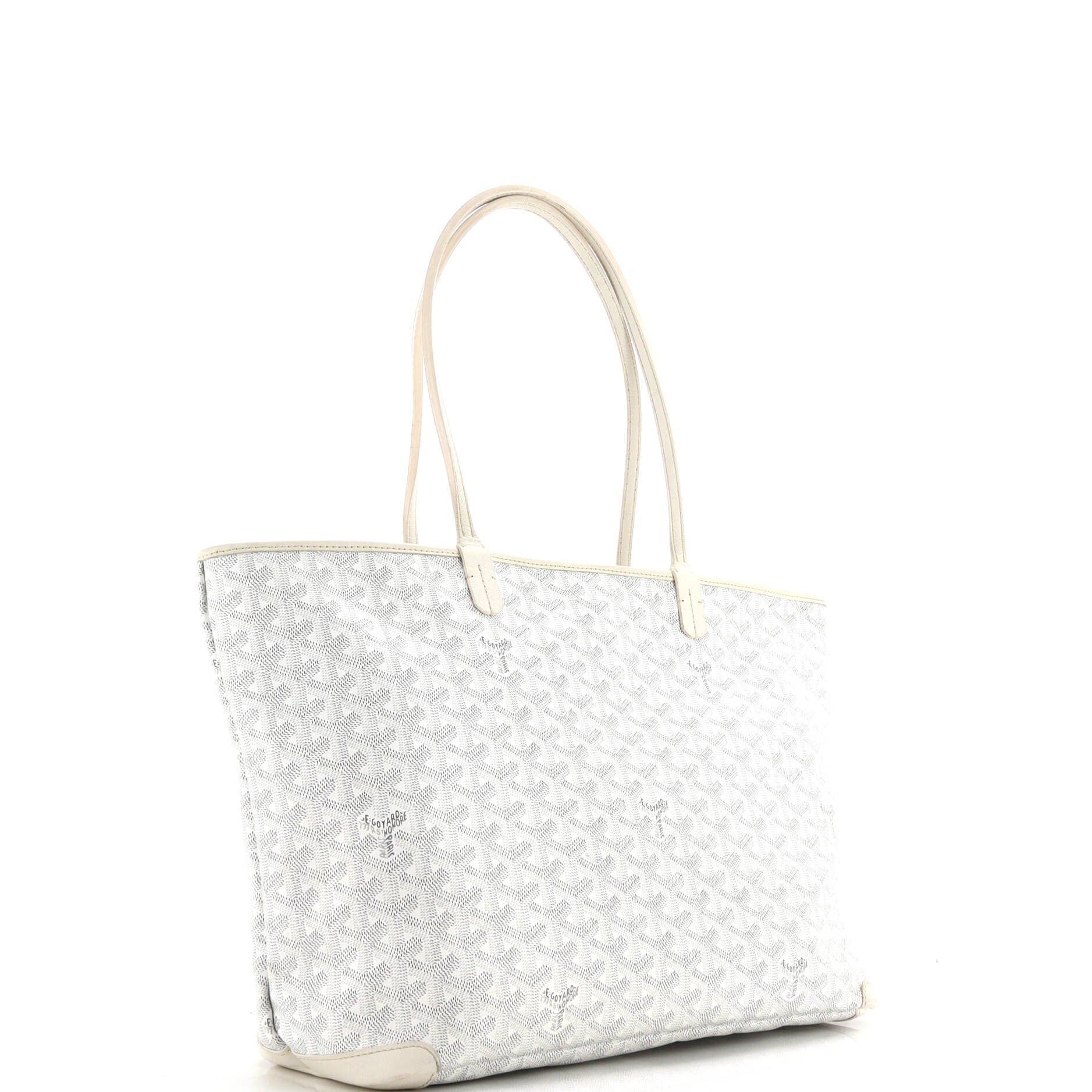 Pre-Owned Goyard Artois Tote Coated Canvas MM, Alternate, color, White
