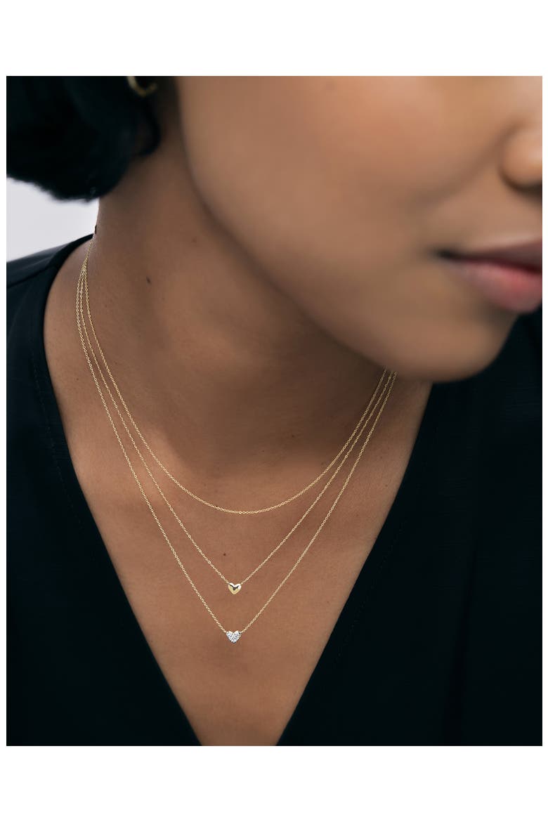 Mini Heart Lab-Grown Diamond Necklace, Alternate, color, 14KT SOLID GOLD / LAB DIAMOND