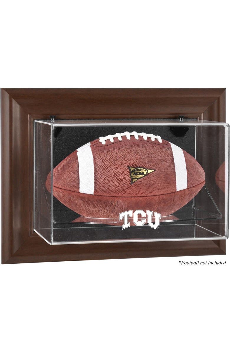 FANATICS AUTHENTIC TCU Horned Frogs Brown Framed Wall-Mountable Football Display Case, Main, color, 