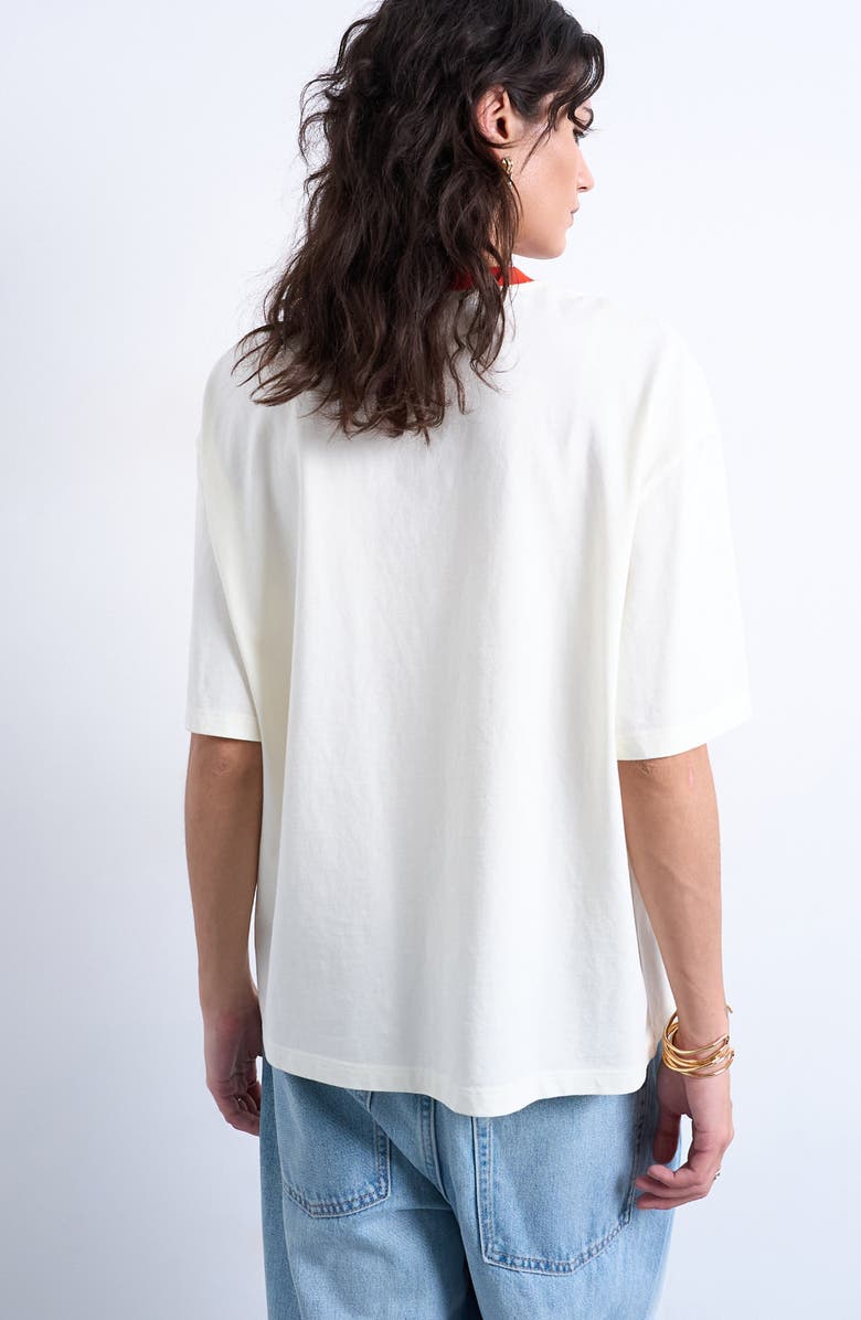 Topshop Cactus Graphic Contrast T-Shirt, Alternate, color, Ecru