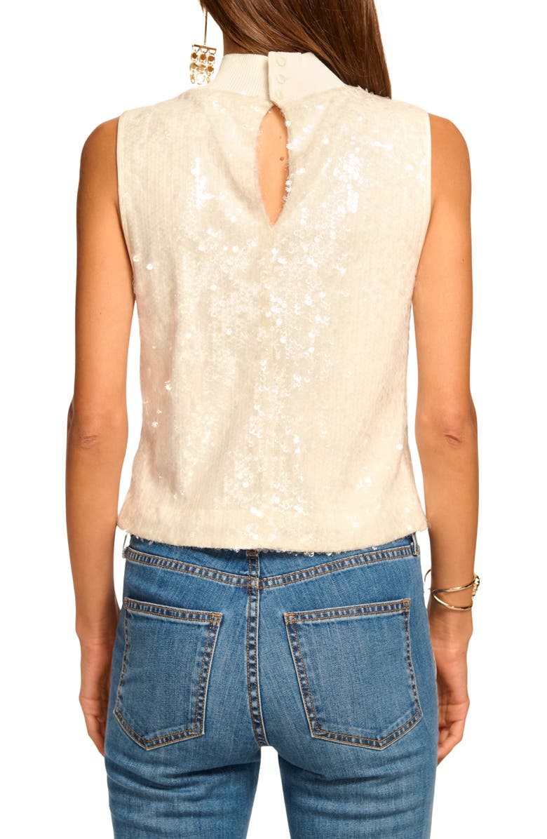 Ramy Brook Cellina Sequin Sleeveless Top, Alternate, color, Winter White Sequin