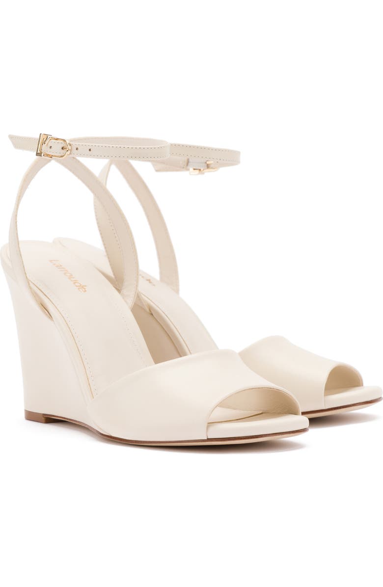 Larroudé Yves Ankle Strap Wedge Sandal, Main, color,