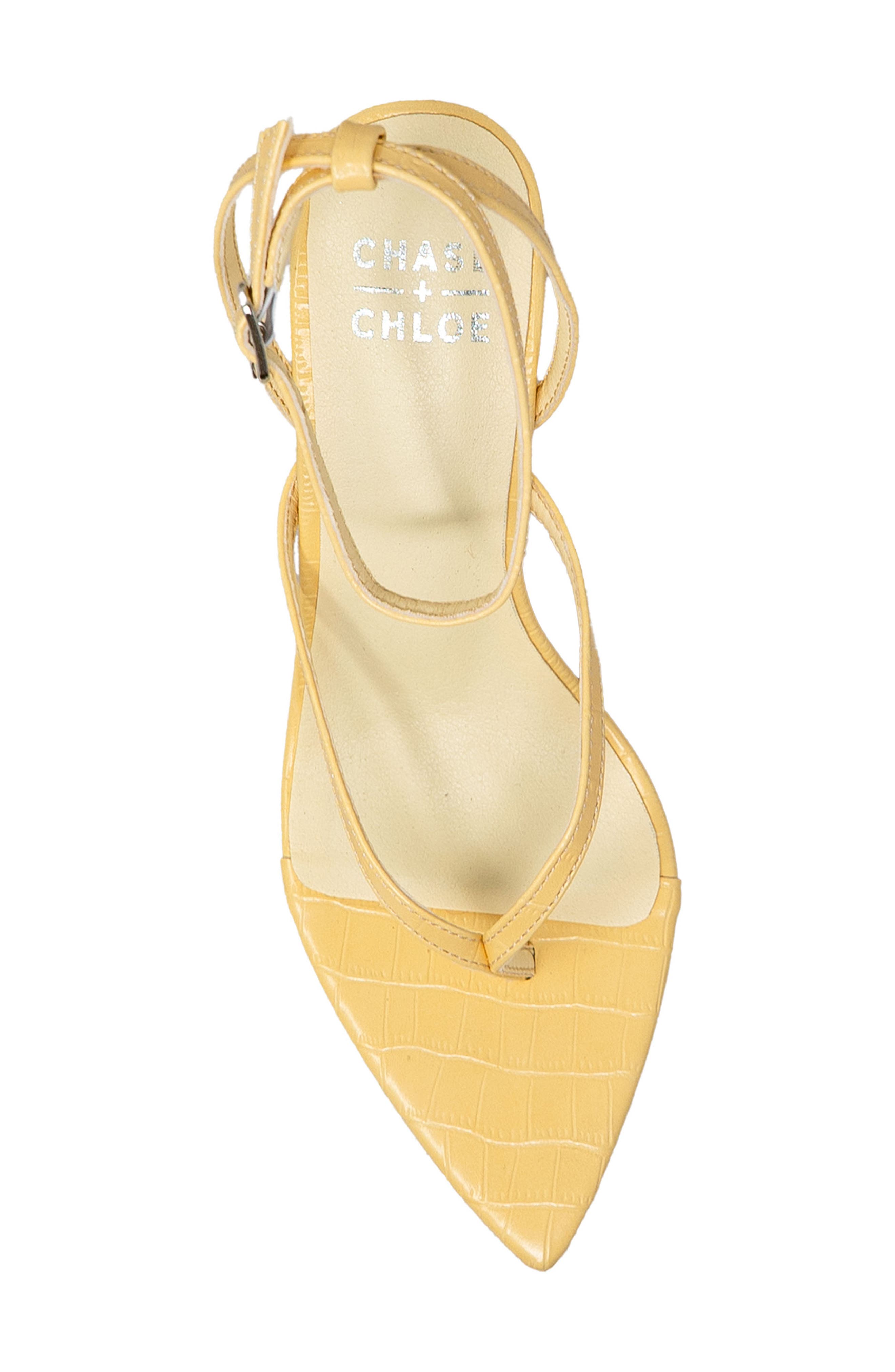 Strappy Post Toe Sandal, Alternate, color, YELLOW CROC