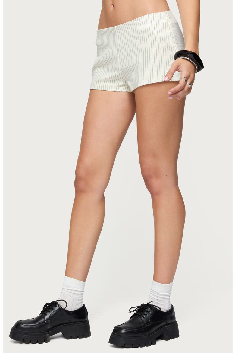 Annalisa Pinstripe Shorts, Alternate, color, CREAM
